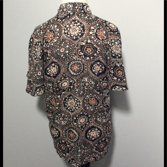 🐞 Trina Turk Boho Patterned Silk Blend Top - Picture 2 of 5